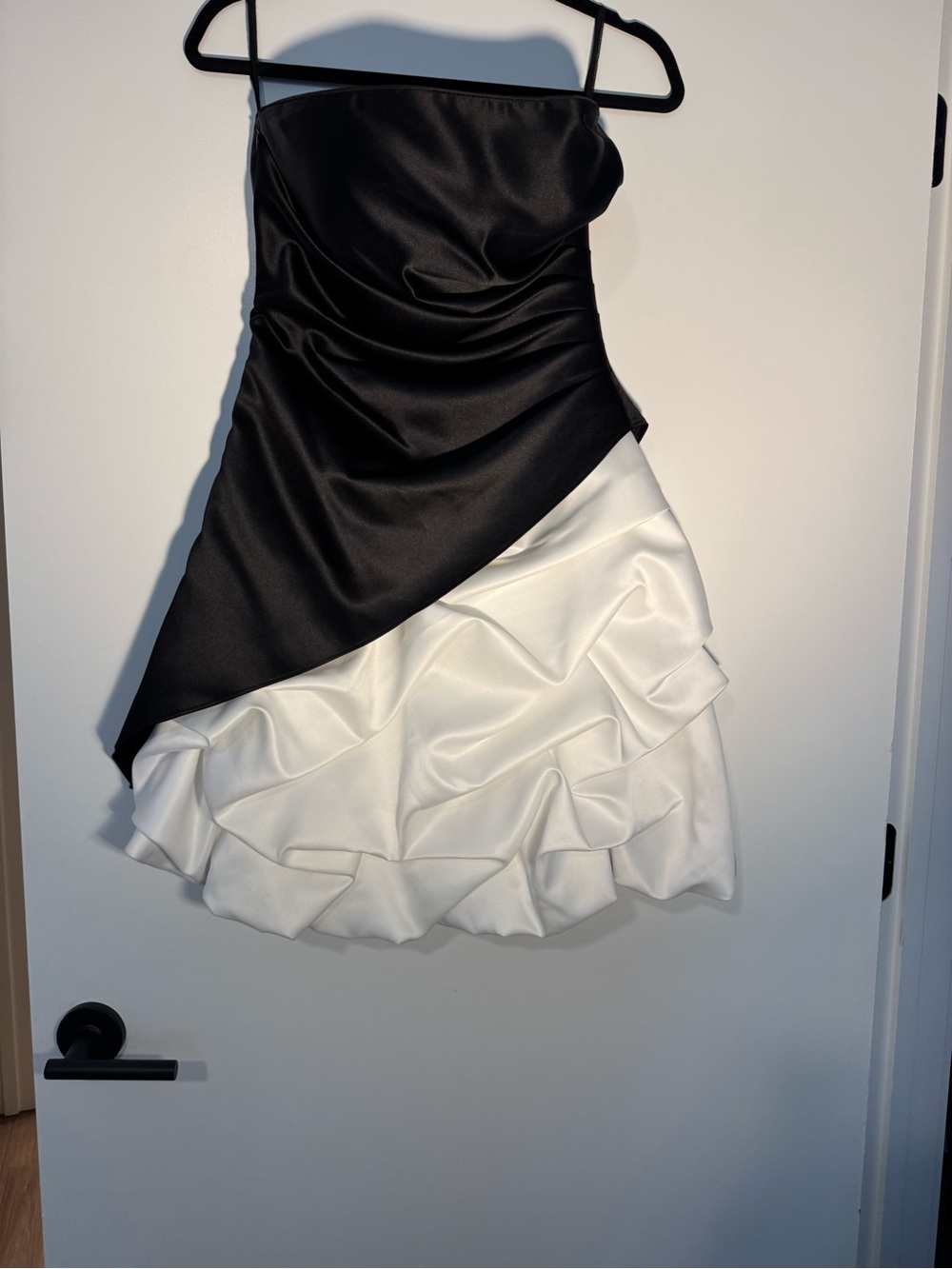 Jump Apparel One-Shoulder Black and White Ruffle Y2K Cocktail Dress